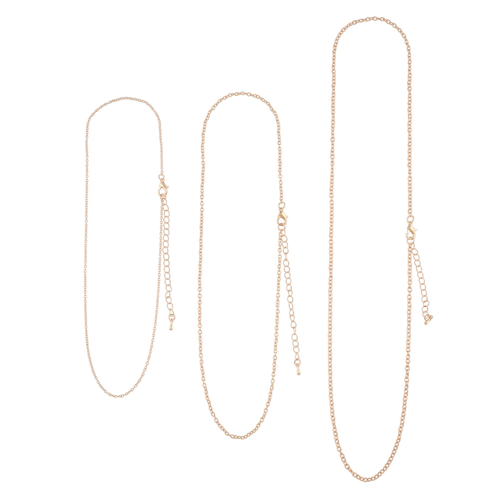 14K Rose Gold Plated Cable Necklace Set by Bead Landing™